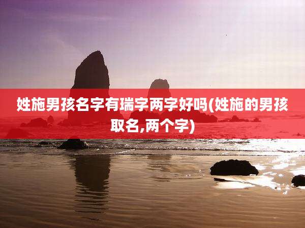 姓施男孩名字有瑞字两字好吗(姓施的男孩取名,两个字)