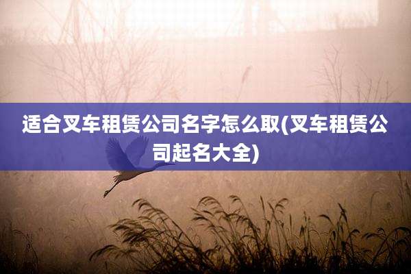 适合叉车租赁公司名字怎么取(叉车租赁公司起名大全)
