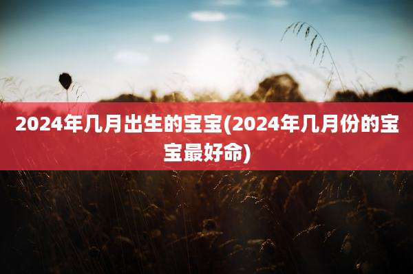 2024年几月出生的宝宝(2024年几月份的宝宝最好命)