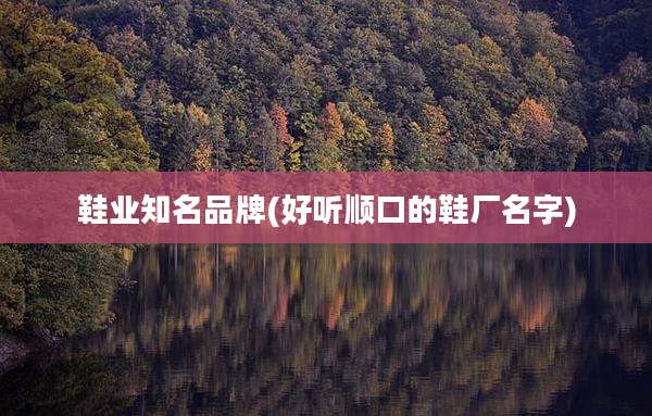 鞋业知名品牌(好听顺口的鞋厂名字)