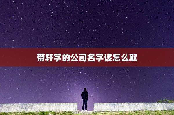 带轩字的公司名字该怎么取