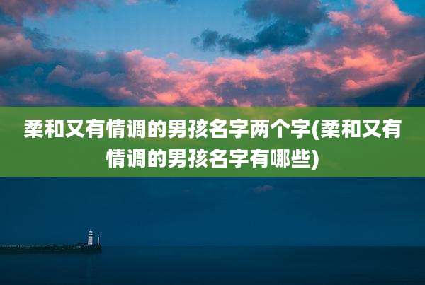 柔和又有情调的男孩名字两个字(柔和又有情调的男孩名字有哪些)
