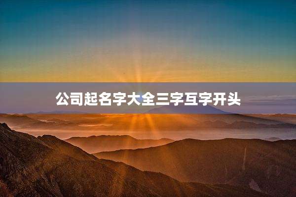 公司起名字大全三字互字开头