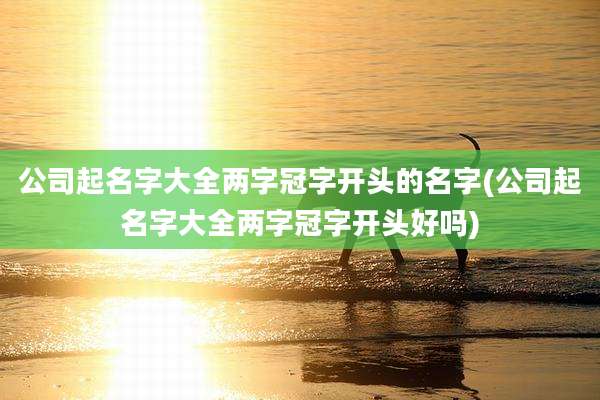 公司起名字大全两字冠字开头的名字(公司起名字大全两字冠字开头好吗)