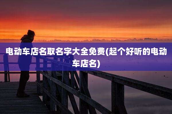 电动车店名取名字大全免费(起个好听的电动车店名)