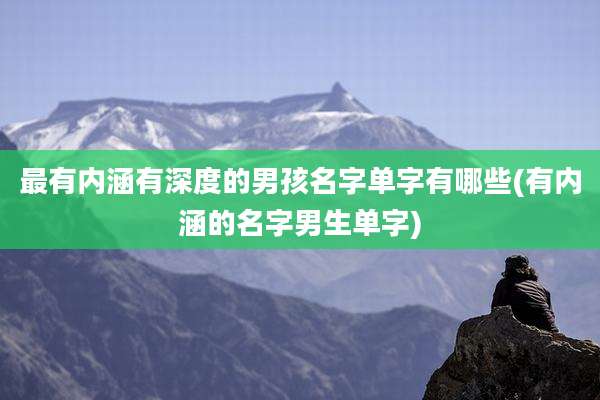 最有内涵有深度的男孩名字单字有哪些(有内涵的名字男生单字)