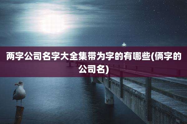 两字公司名字大全集带为字的有哪些(俩字的公司名)