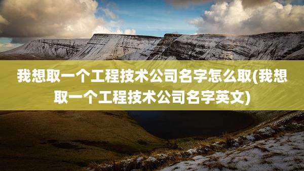 我想取一个工程技术公司名字怎么取(我想取一个工程技术公司名字英文)