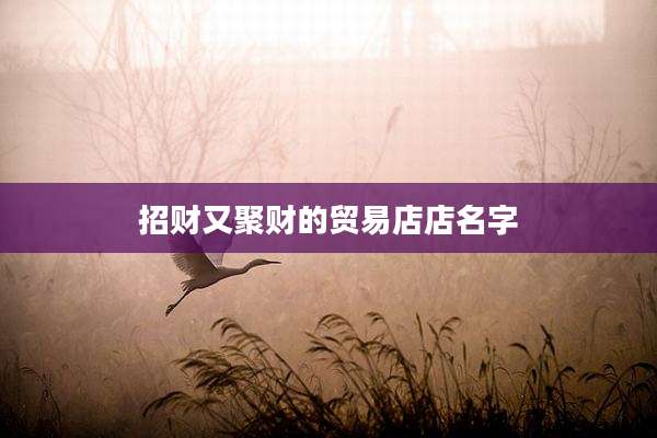 招财又聚财的贸易店店名字