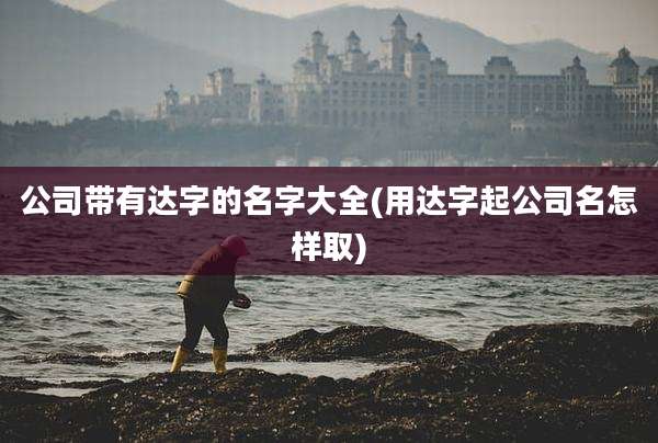 公司带有达字的名字大全(用达字起公司名怎样取)