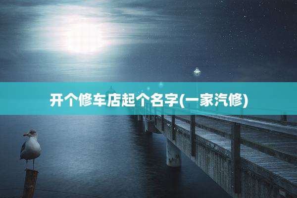 开个修车店起个名字(一家汽修)