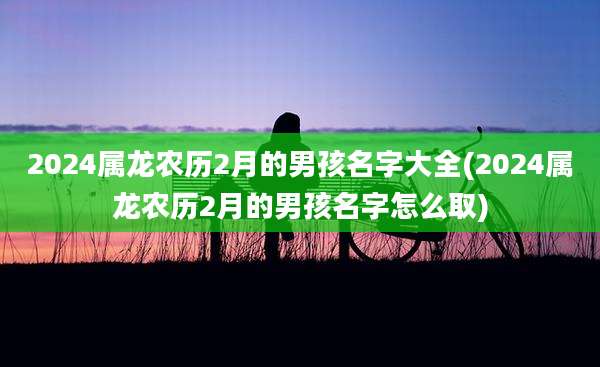 2024属龙农历2月的男孩名字大全(2024属龙农历2月的男孩名字怎么取)