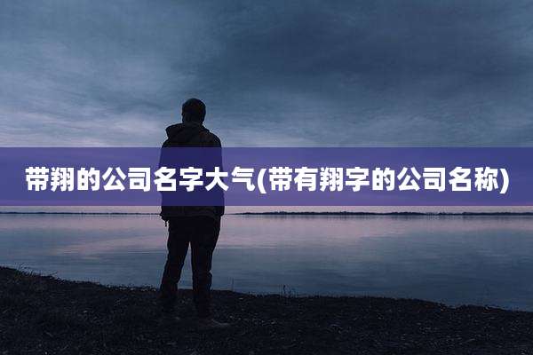 带翔的公司名字大气(带有翔字的公司名称)