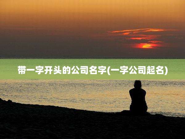带一字开头的公司名字(一字公司起名)