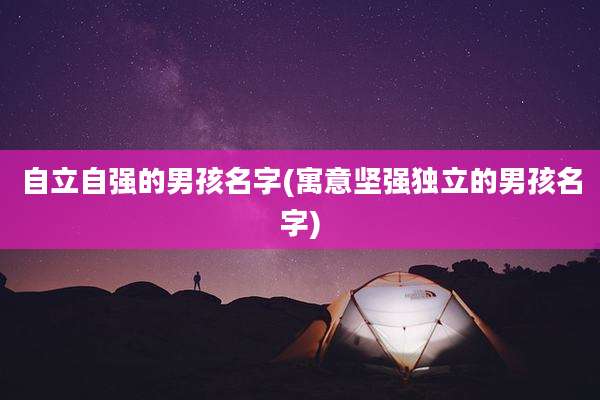自立自强的男孩名字(寓意坚强独立的男孩名字)