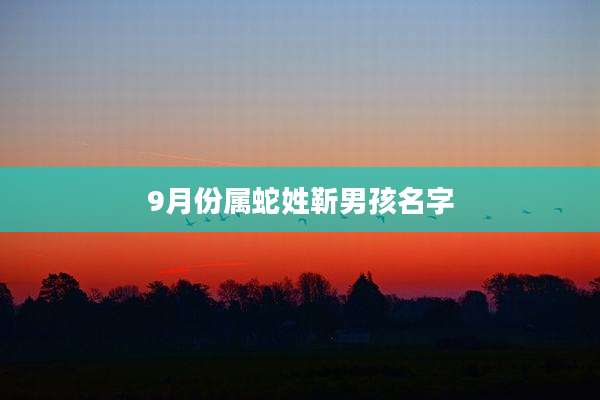 9月份属蛇姓靳男孩名字