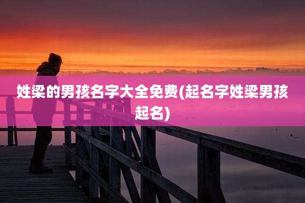 姓梁的男孩名字大全免费(起名字姓梁男孩起名)