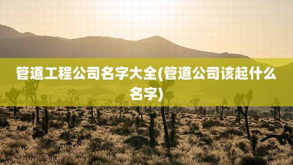 管道工程公司名字大全(管道公司该起什么名字)