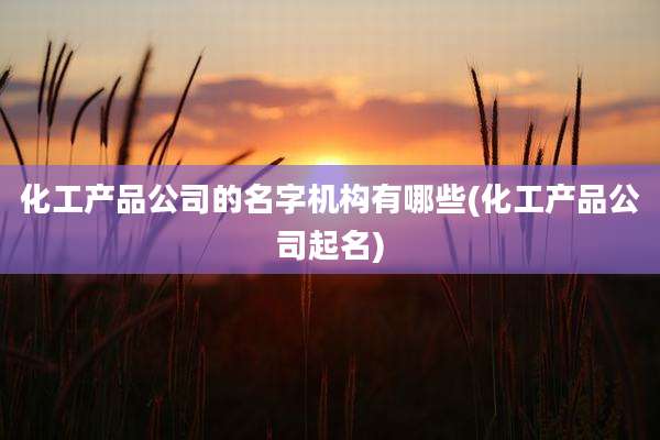 化工产品公司的名字机构有哪些(化工产品公司起名)