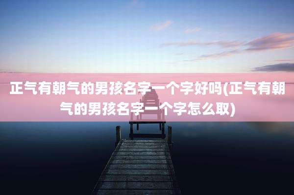 正气有朝气的男孩名字一个字好吗(正气有朝气的男孩名字一个字怎么取)