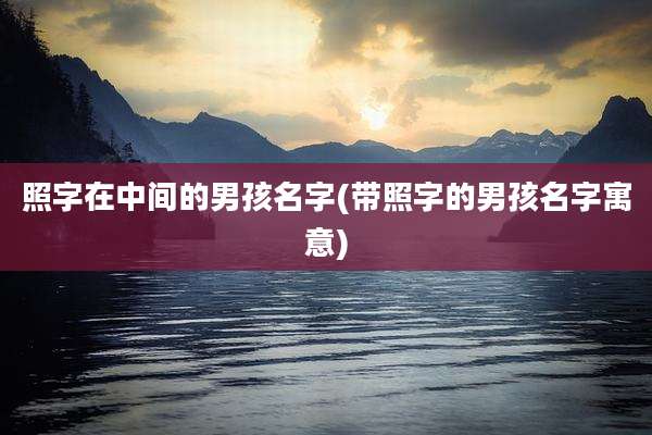 照字在中间的男孩名字(带照字的男孩名字寓意)
