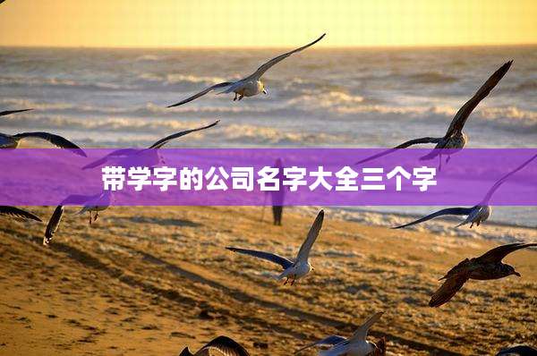 带学字的公司名字大全三个字