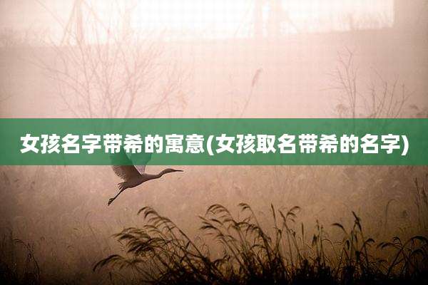 女孩名字带希的寓意(女孩取名带希的名字)