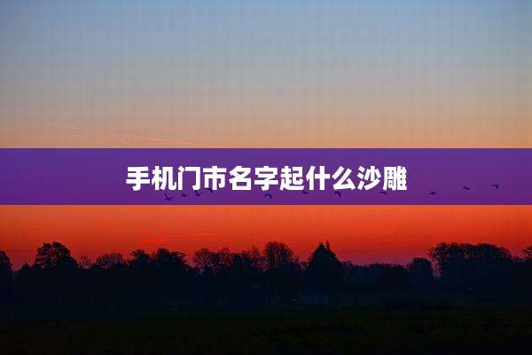 手机门市名字起什么沙雕