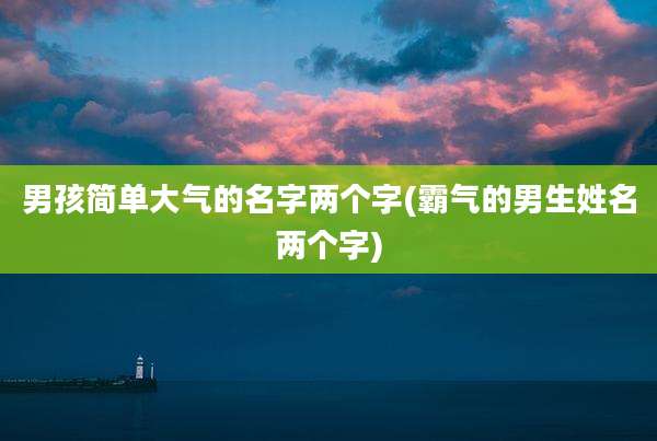 男孩简单大气的名字两个字(霸气的男生姓名两个字)