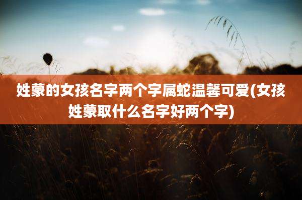 姓蒙的女孩名字两个字属蛇温馨可爱(女孩姓蒙取什么名字好两个字)