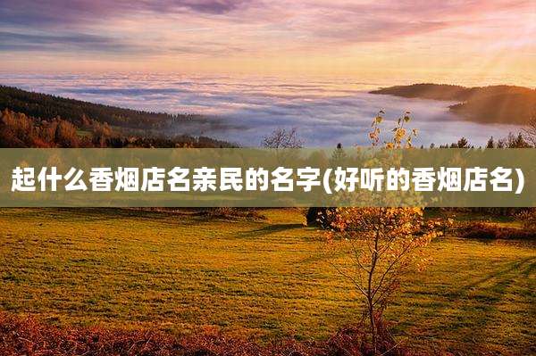 起什么香烟店名亲民的名字(好听的香烟店名)