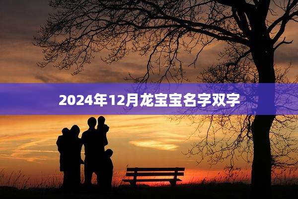 2024年12月龙宝宝名字双字