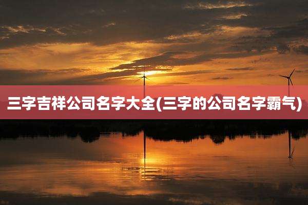 三字吉祥公司名字大全(三字的公司名字霸气)