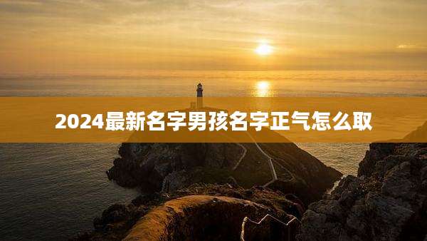 2024最新名字男孩名字正气怎么取