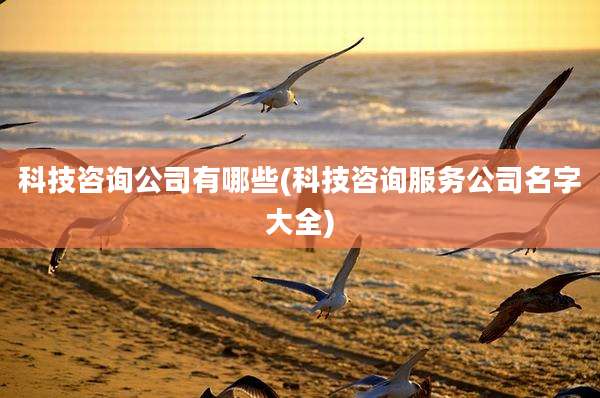 科技咨询公司有哪些(科技咨询服务公司名字大全)