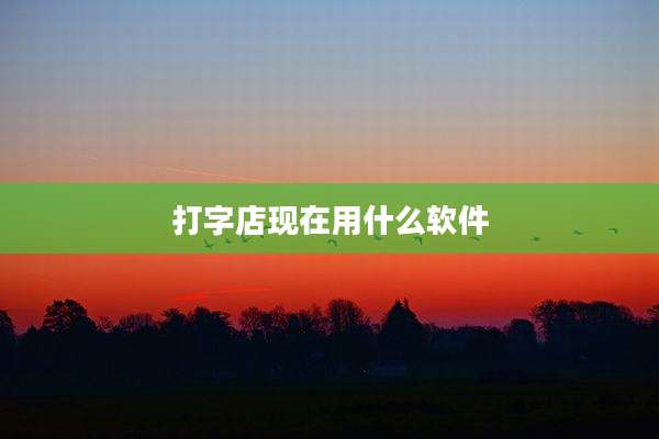 打字店现在用什么软件