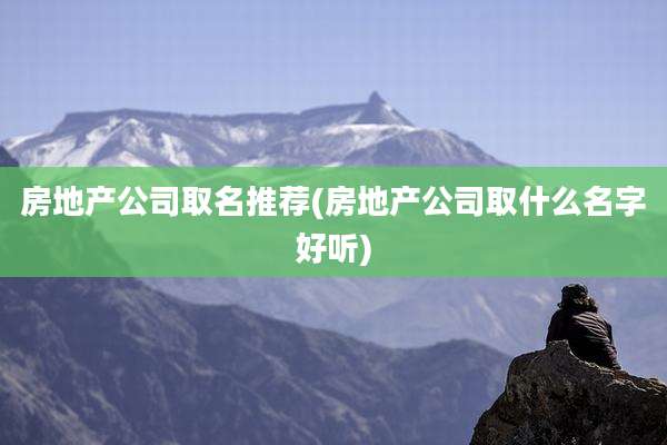 房地产公司取名推荐(房地产公司取什么名字好听)