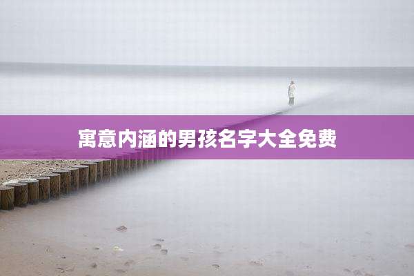 寓意内涵的男孩名字大全免费