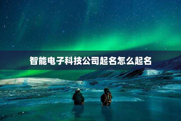 智能电子科技公司起名怎么起名