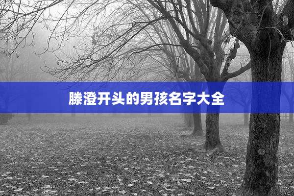 滕澄开头的男孩名字大全