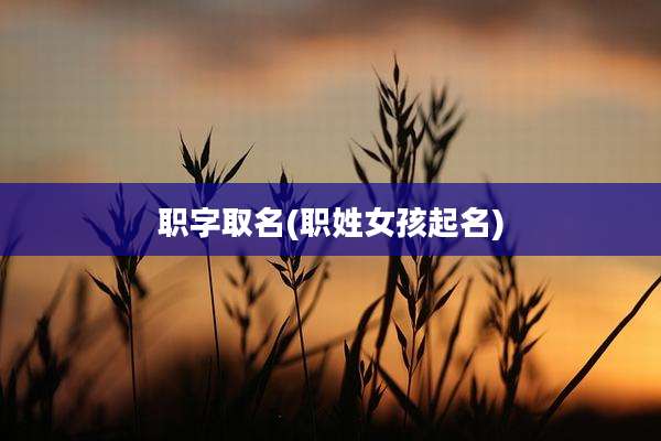 职字取名(职姓女孩起名)