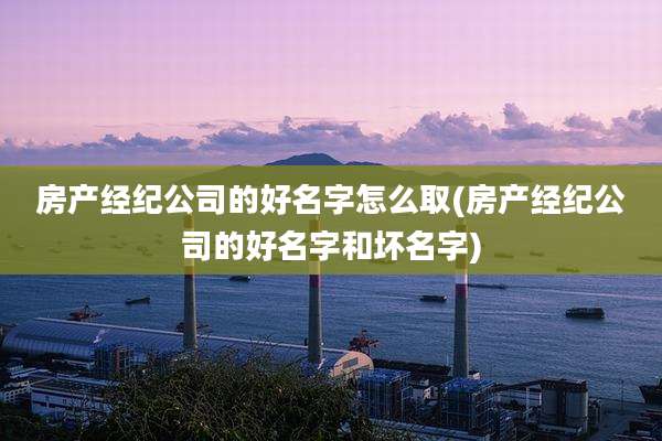房产经纪公司的好名字怎么取(房产经纪公司的好名字和坏名字)