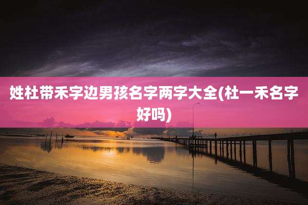 姓杜带禾字边男孩名字两字大全(杜一禾名字好吗)