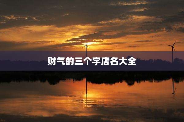 财气的三个字店名大全