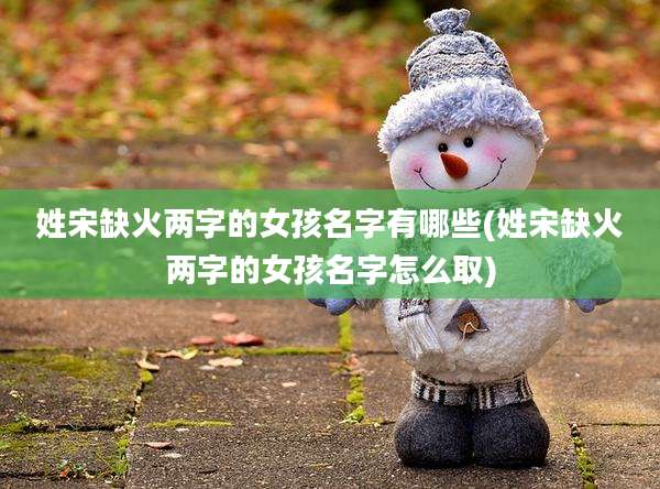 姓宋缺火两字的女孩名字有哪些(姓宋缺火两字的女孩名字怎么取)