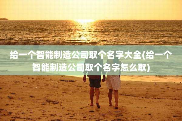 给一个智能制造公司取个名字大全(给一个智能制造公司取个名字怎么取)