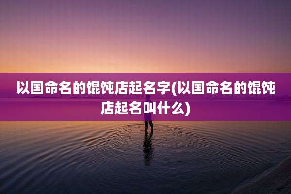 以国命名的馄饨店起名字(以国命名的馄饨店起名叫什么)