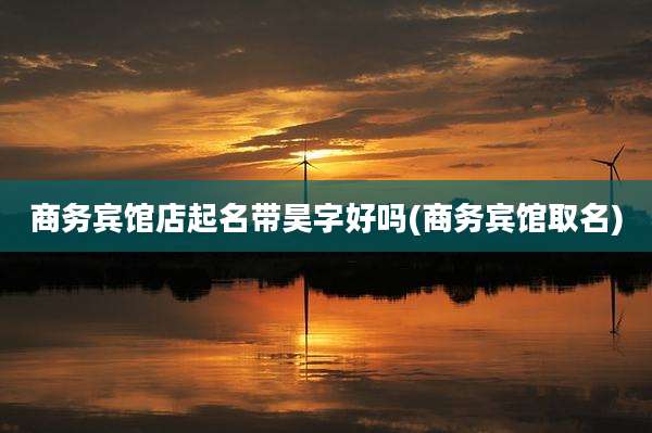 商务宾馆店起名带昊字好吗(商务宾馆取名)