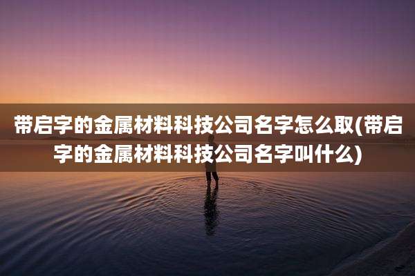 带启字的金属材料科技公司名字怎么取(带启字的金属材料科技公司名字叫什么)