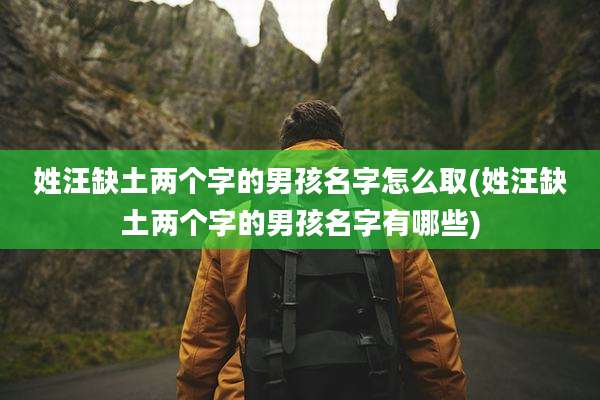 姓汪缺土两个字的男孩名字怎么取(姓汪缺土两个字的男孩名字有哪些)